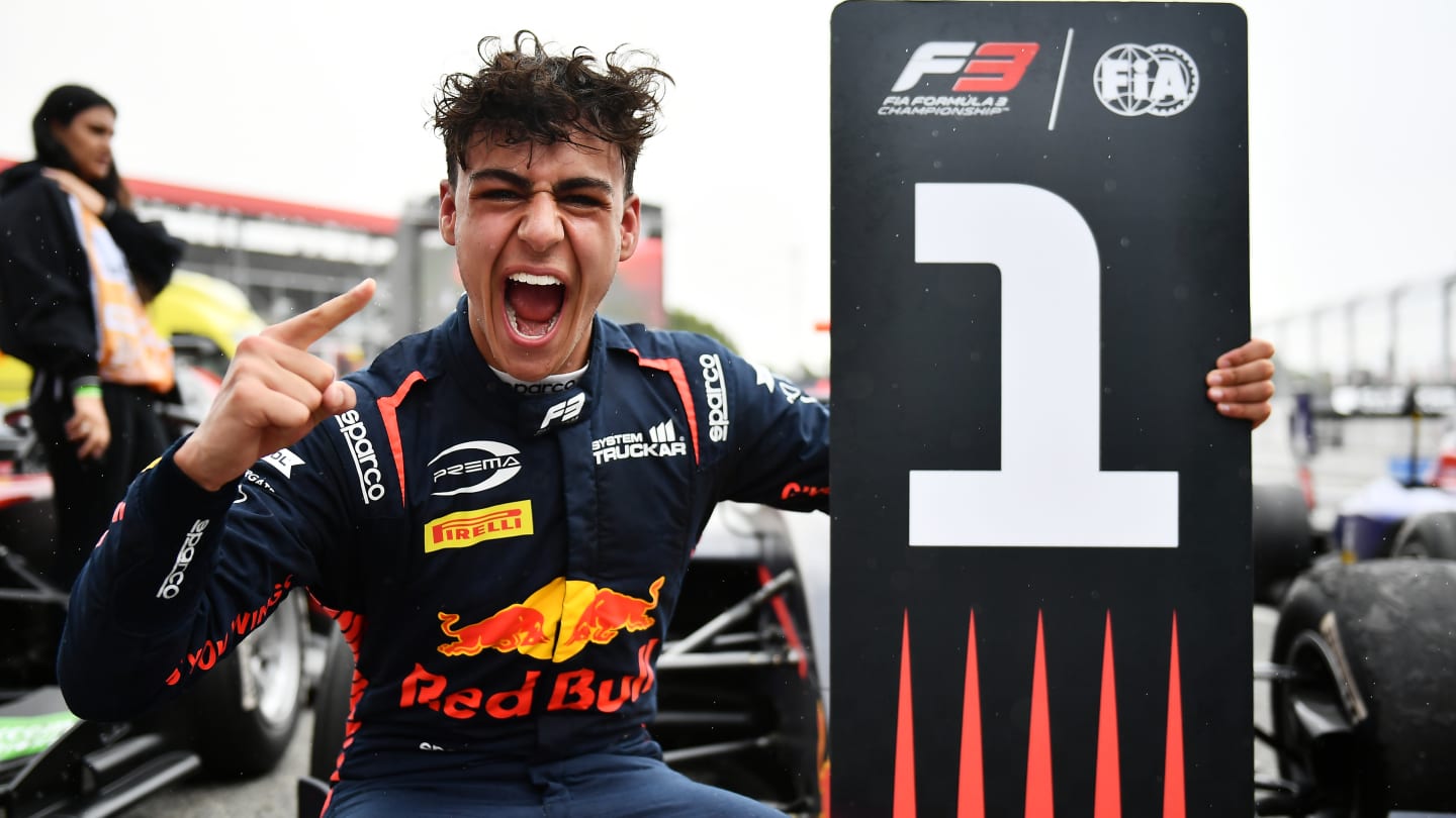 BARCELONA, SPAIN - JUNE 23: Race winner Arvid Lindblad of Great Britain and PREMA Racing (3)
